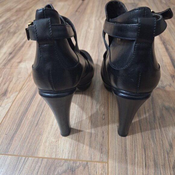 Maz Mara black Leather Buckle High Heel Booties EU 39/US 8 - Picture 2 of 6